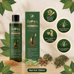 Zulfen Herbal Hair Oil – Natural Hair Fall Control & Root Strengthening