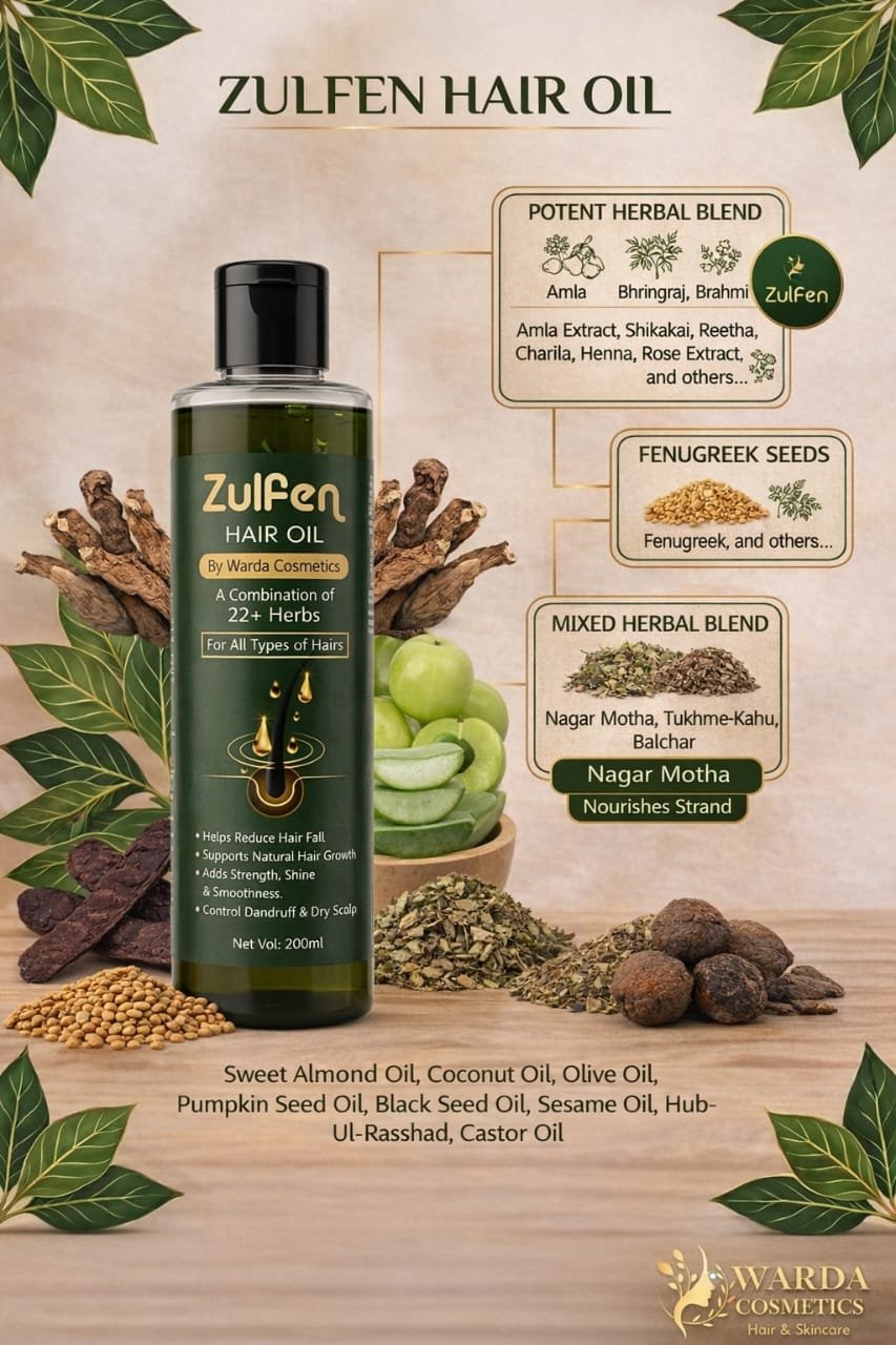 Zulfen Herbal Hair Oil – Natural Hair Fall Control & Root Strengthening